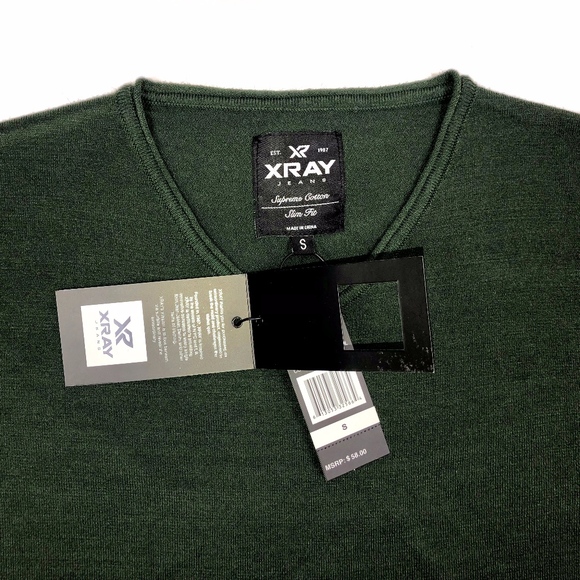 XRAY V-Neck Olive Sweater - Picture 3 of 4